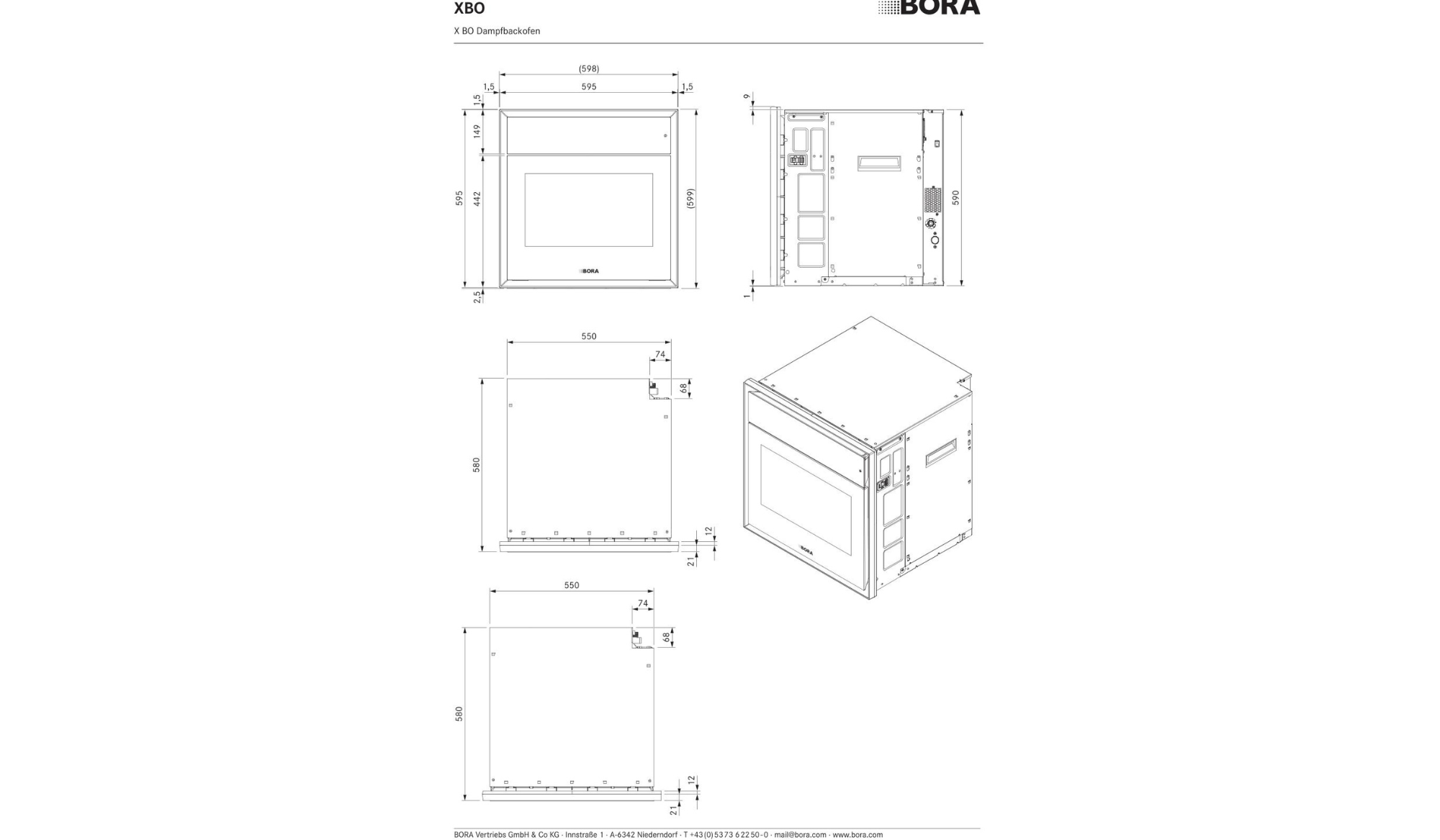 BORA XBO Produktdatenblatt
