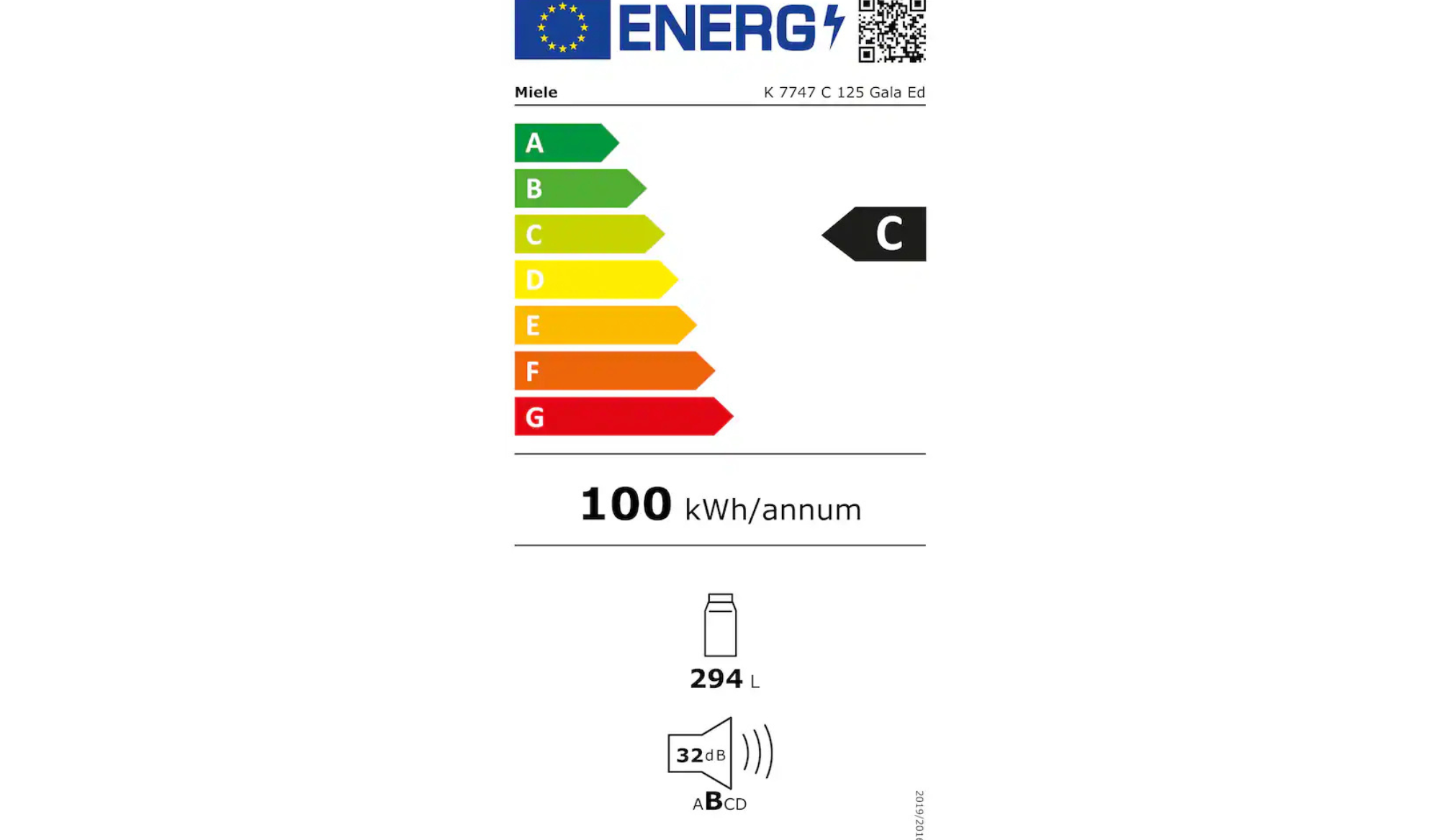 Energielabel Miele Kühlgerät K7747