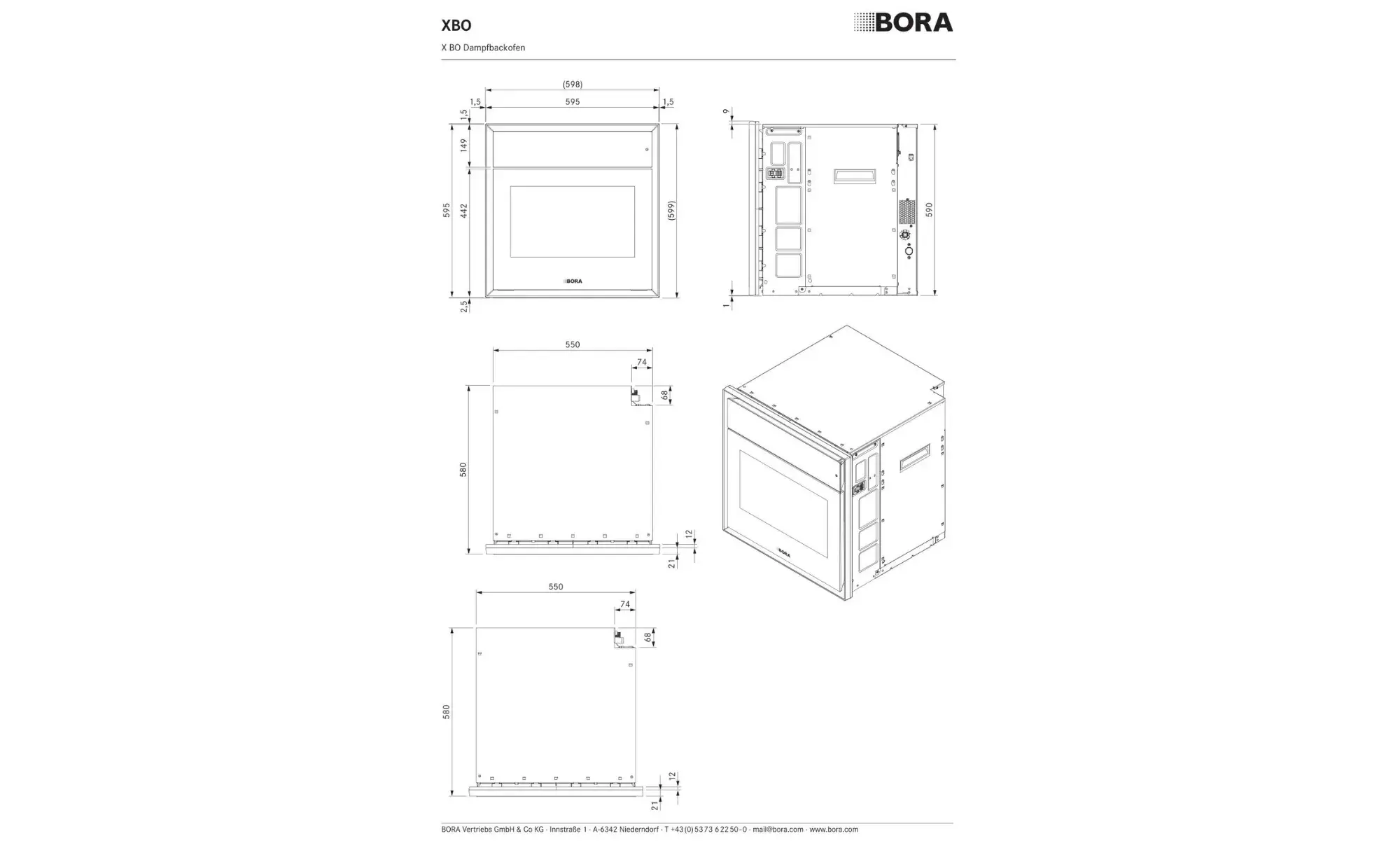 BORA XBO Produktdatenblatt