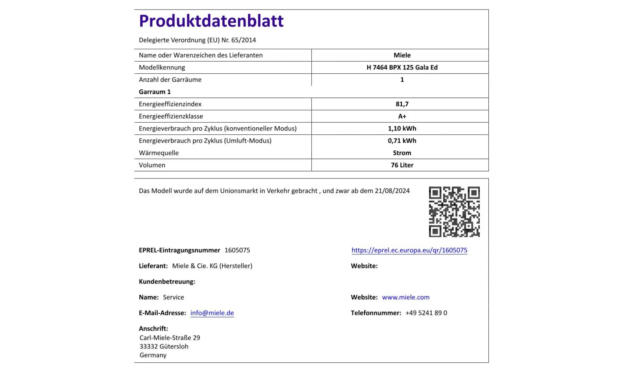 H 7464 BPX 125 GALA Ed